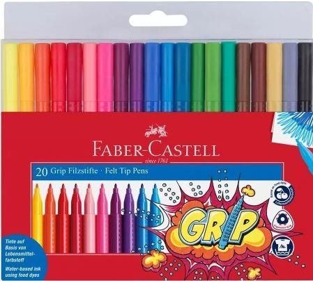 Faber Castell Tusser, Grip, 20 farver